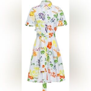 Carolina Herrera Floral Belted Shirtdress Sundress Size 8